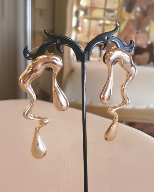 Orecchini Scultorei Oro Liquido